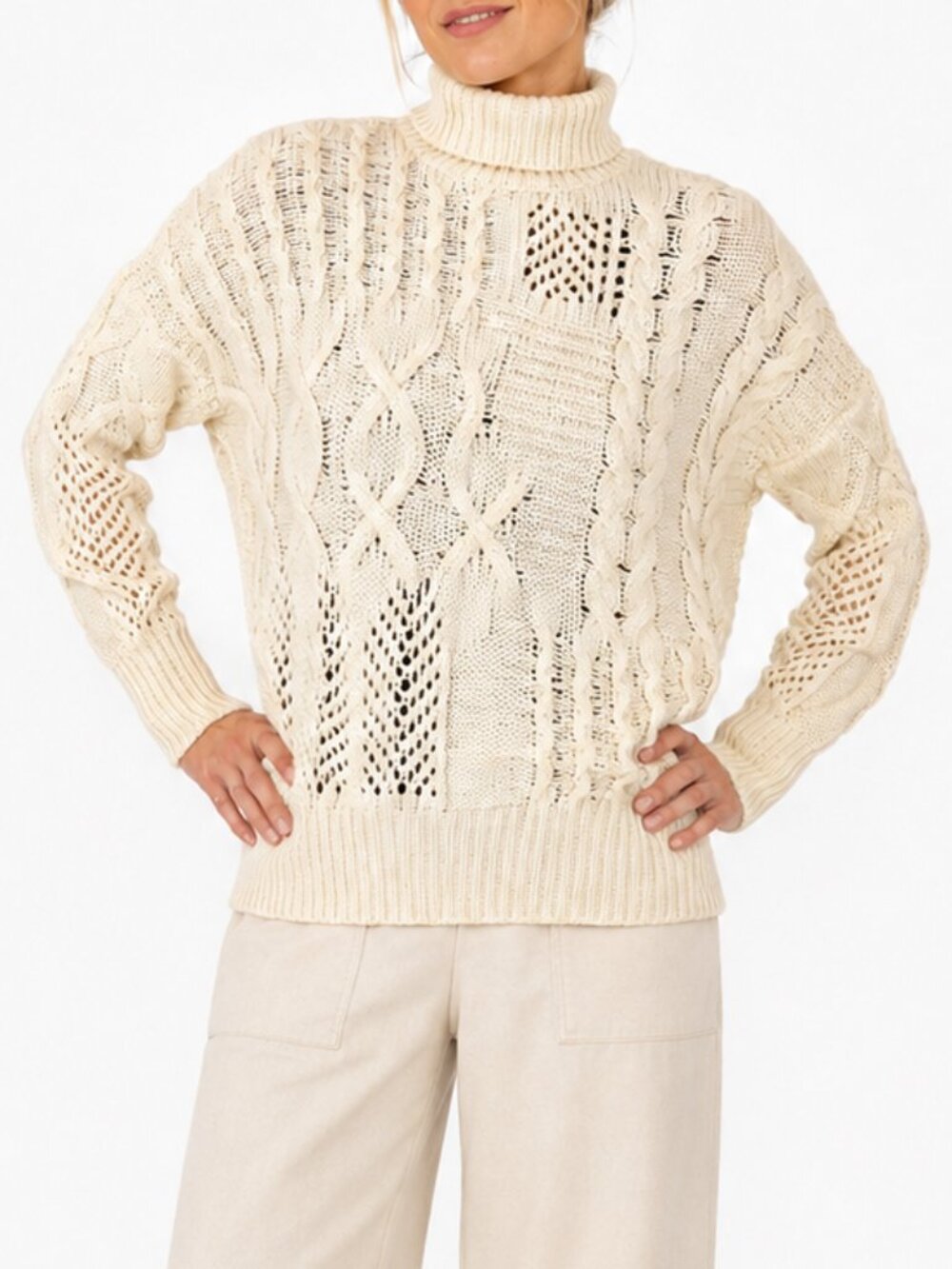 Athleta Wool and Cashmere Cable Knit Sweater | Size Small